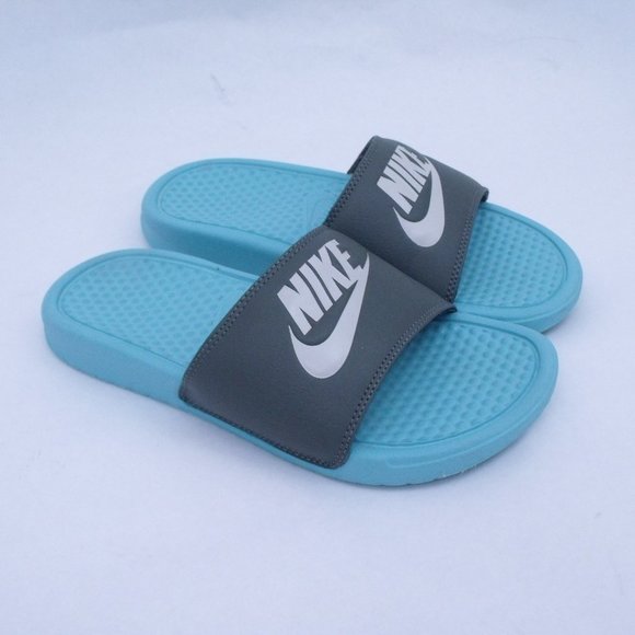 Nike Shoes - Nike Benassi JDI Aura Green / Gray Slides 7